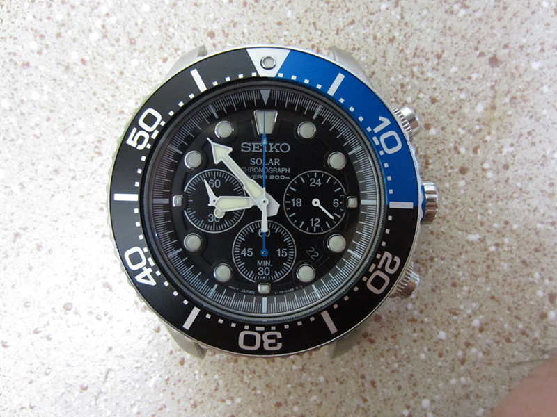 seiko solar chronograph divers watch