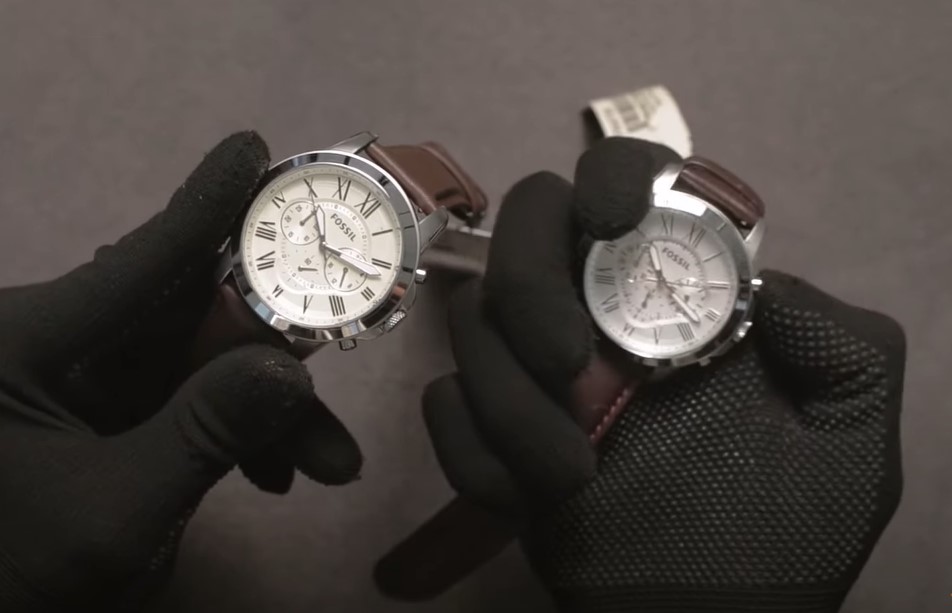 Cara membedakan jam tangan Fossil asli dan palsu dari chronograph.