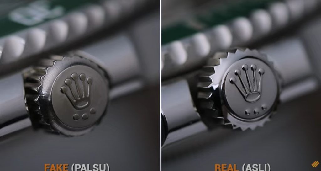 Cara Membedakan Jam Rolex Asli dan Palsu dilihat dari crown