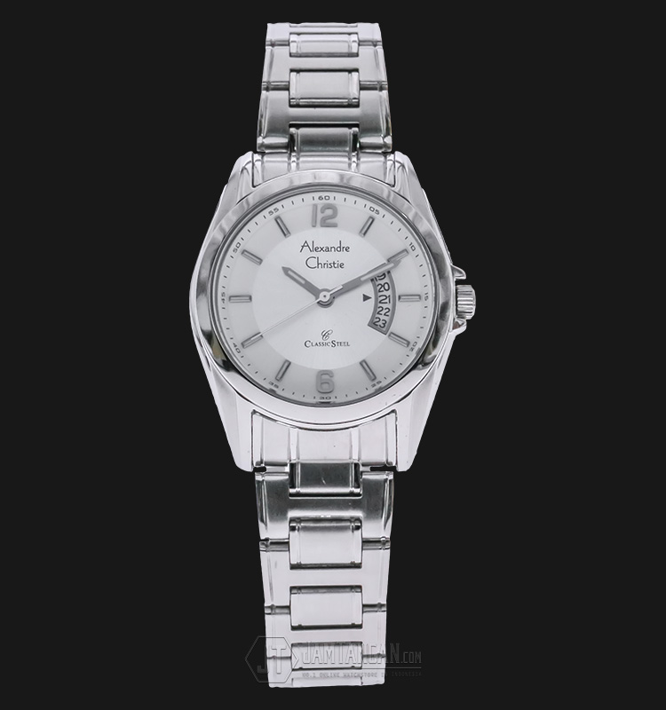 Alexandre Christie AC 8289 LD BSSSL White Dial Stainless Steel