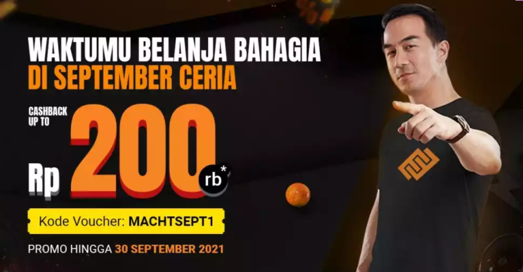 Banner Promo cashback di Tokopedia.