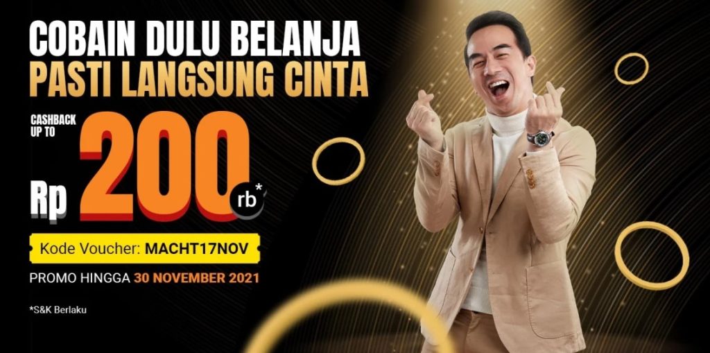 Banner Promo Cashback di Official Machtwatch Store Tokopedia