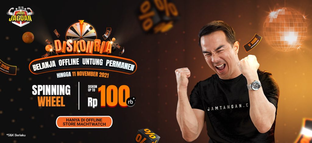 Banner Promo Diskonria di offline store Machtwatch