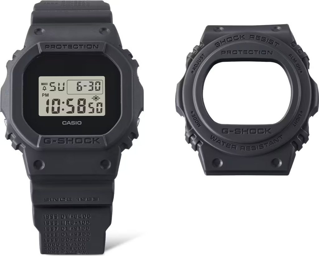 Casio G-Shock DWE-5657RE-1DR 40th Anniversary REMASTER BLACK Digital Dial Resin Band Limited Edition dengan interchangeable bezel