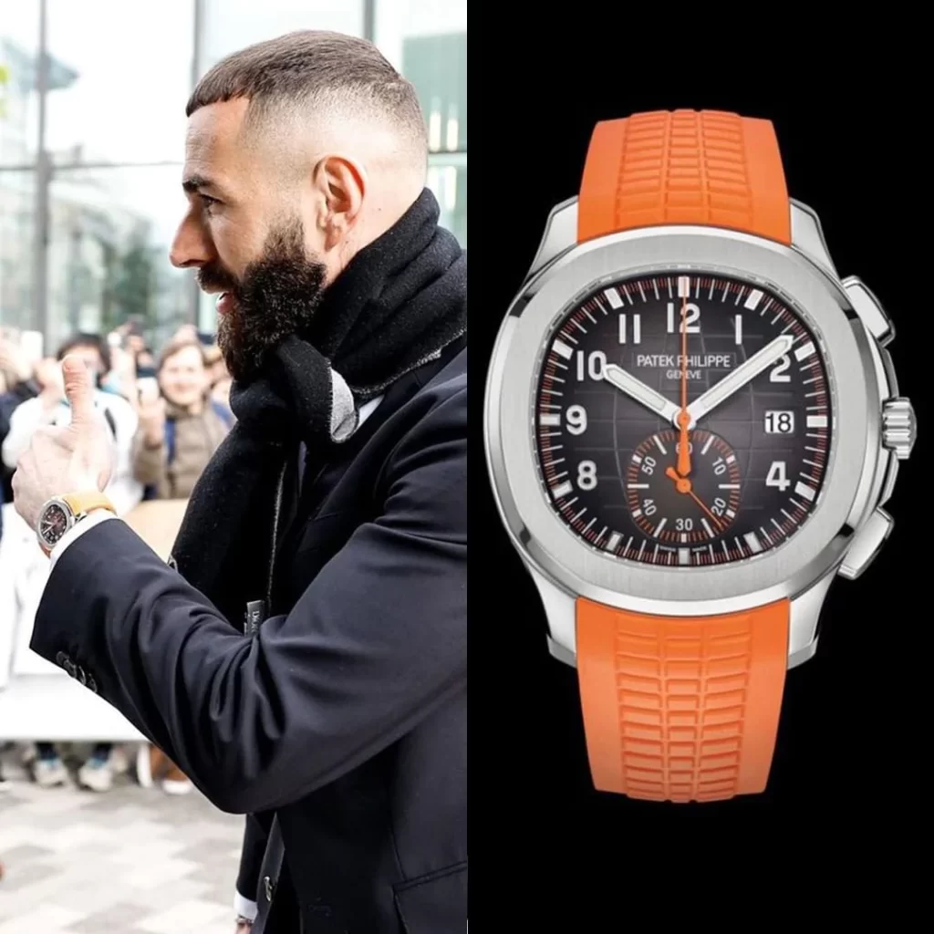 Karim Benzema menggunakan Patek Philippe Aquanaut Chronograph 5968A