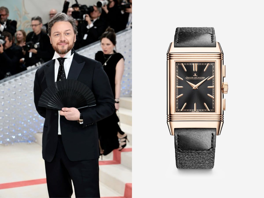 James McAvoy - Jaeger-LeCoultre Reverso Tribute Chronograph Pink Gold Ref. Q389257J