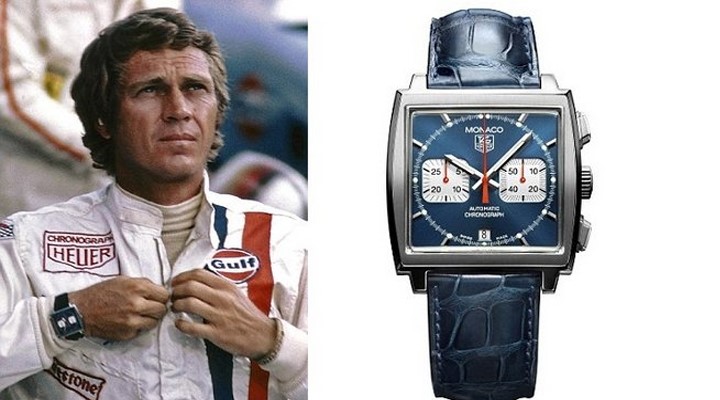 Steve McQueen menggunakan TAG Heuer Monaco.