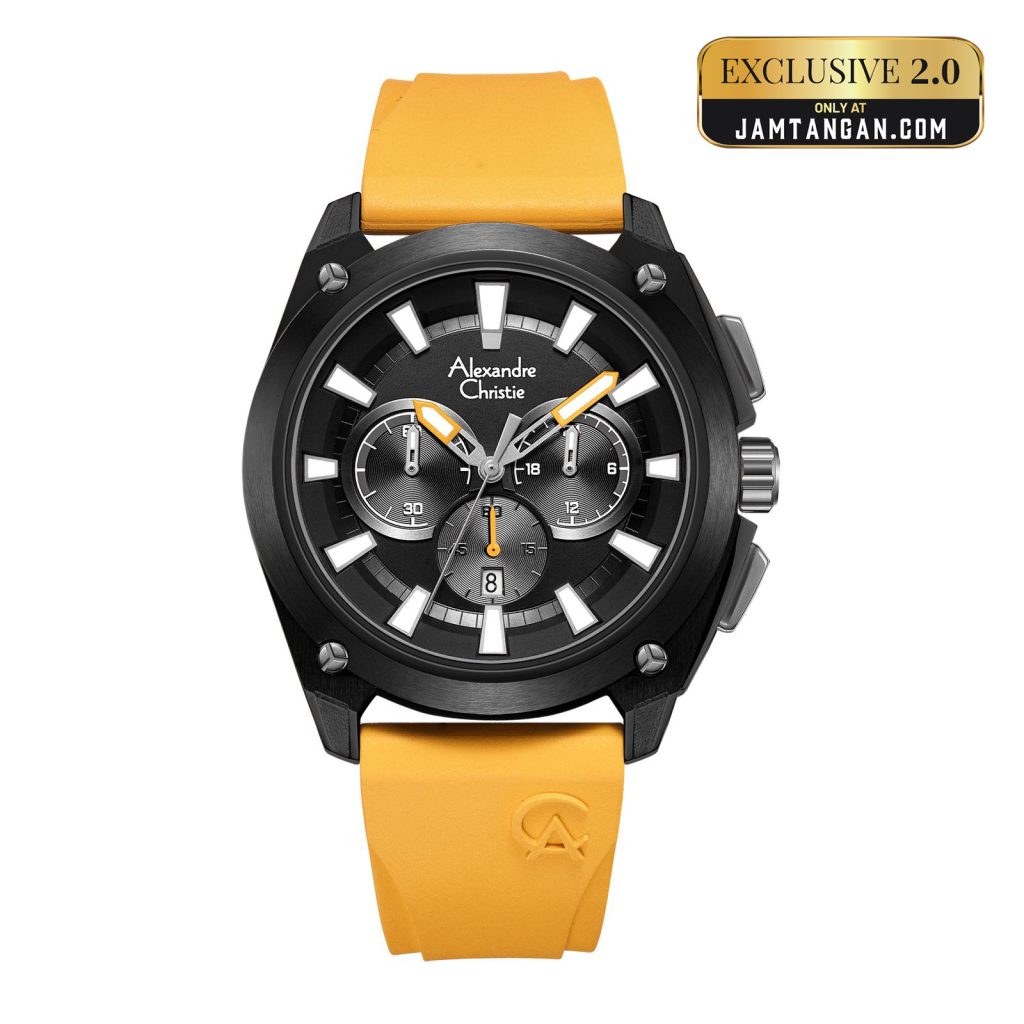 AC 6612 MC RTBBAYL dengan case hitam dan strap kuning