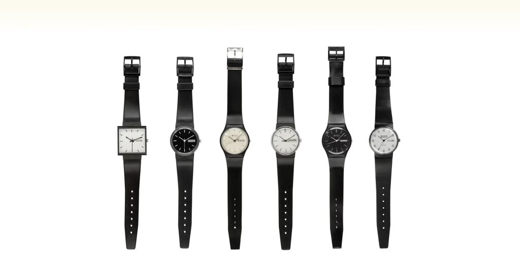 Prototipe jam tangan Swatch pada awal 1980-an. 