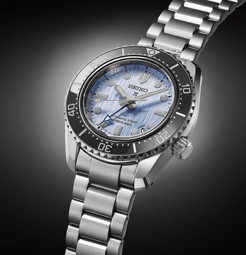 Seiko Prospex SPB385J1 Baby Marinemaster GMT Save the Ocean Stainless Steel Strap Limited Edition.