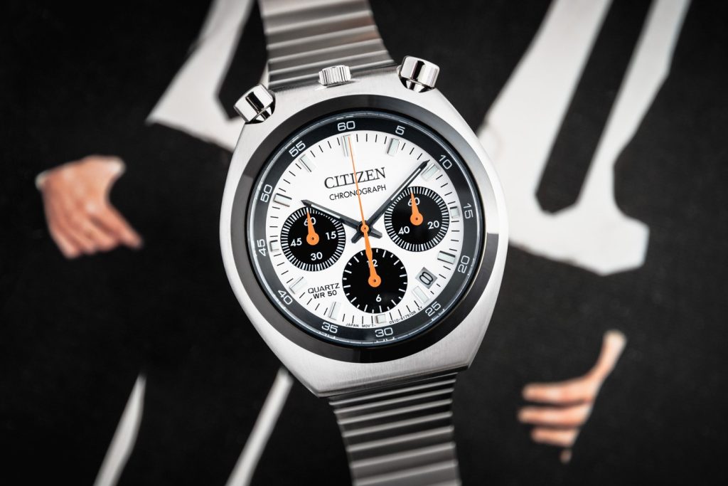 Pusher Citizen Bullhead Tsuno Chrono seperti kepala banteng. Sumber: Ablogtowatch.com.