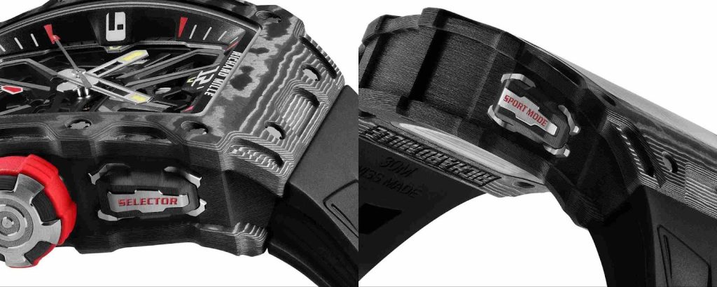 Tombol Sport Mode dan Selection Function pada RM 35-03 Automatic Rafael Nadal