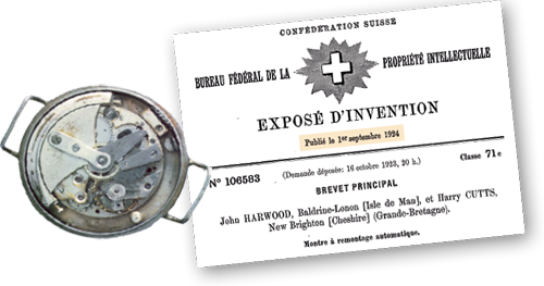 Paten No. 106583 dari Konfederasi Swiss untuk John Harwood (1924)