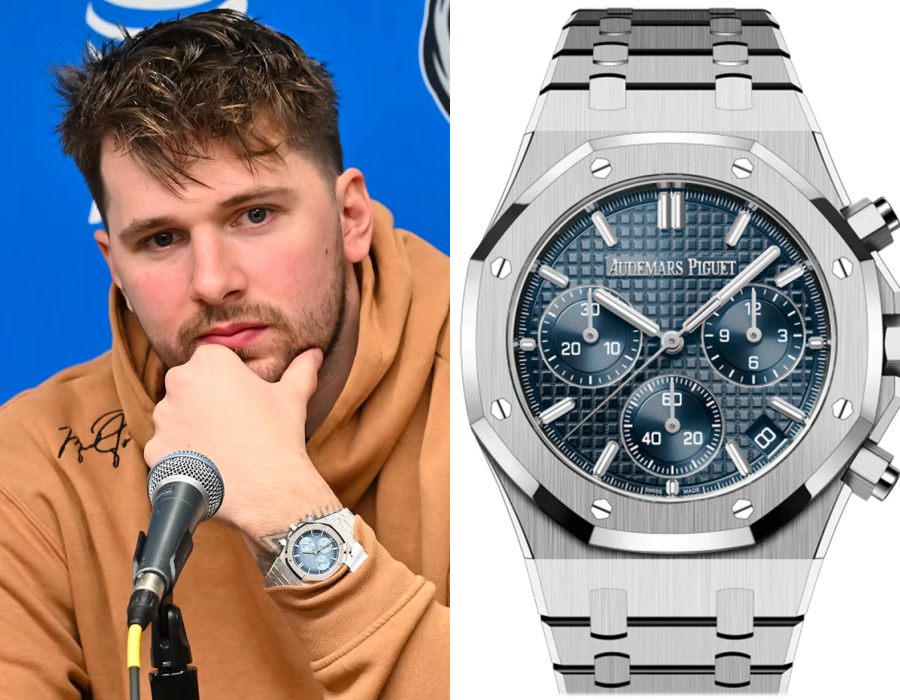 Luka Doncic saat mengenakan Audemars Piguet Royal Oak Chrono In Frosted White Gold