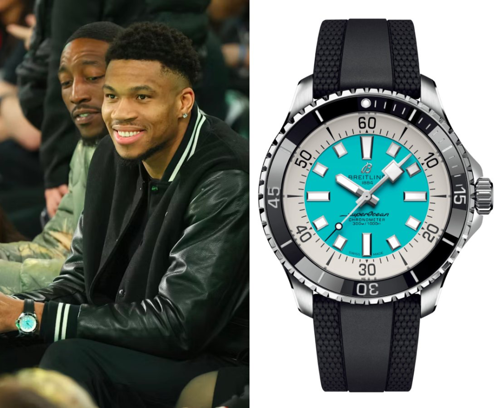 Giannis Antetokuonmpo menggunakan Breitling SuperOcean Automatic 44
