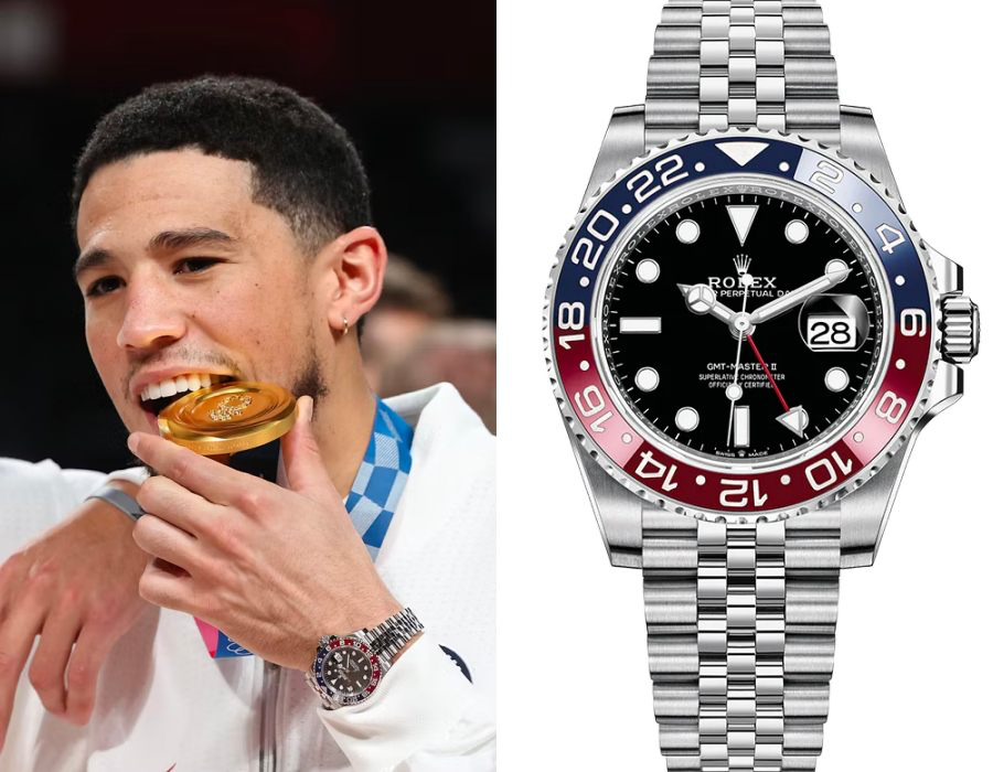 Devin Booker menggunakan Rolex GMT-Master II 'Pepsi'