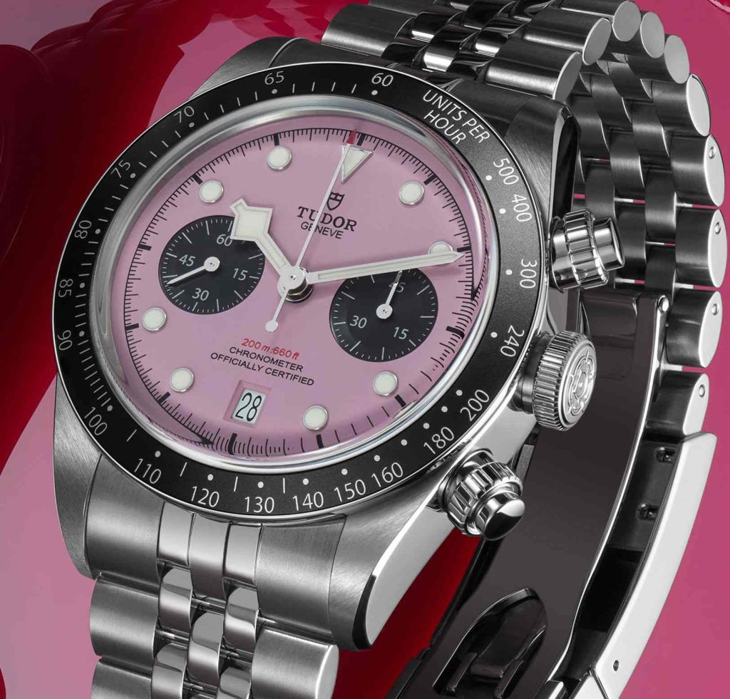 Case Tudor Black Bay Chrono Pink