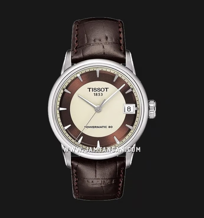 Tissot Powermatic 80 T086.207.16.261.00 dengan Tuxedo dial.