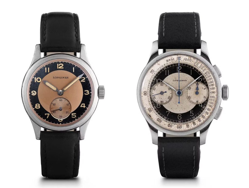 Jam tangan versi vintage dari Longines Heritage Classic Tuxedo Small Seconds dan Heritage Classic Chronograph Tuxedo