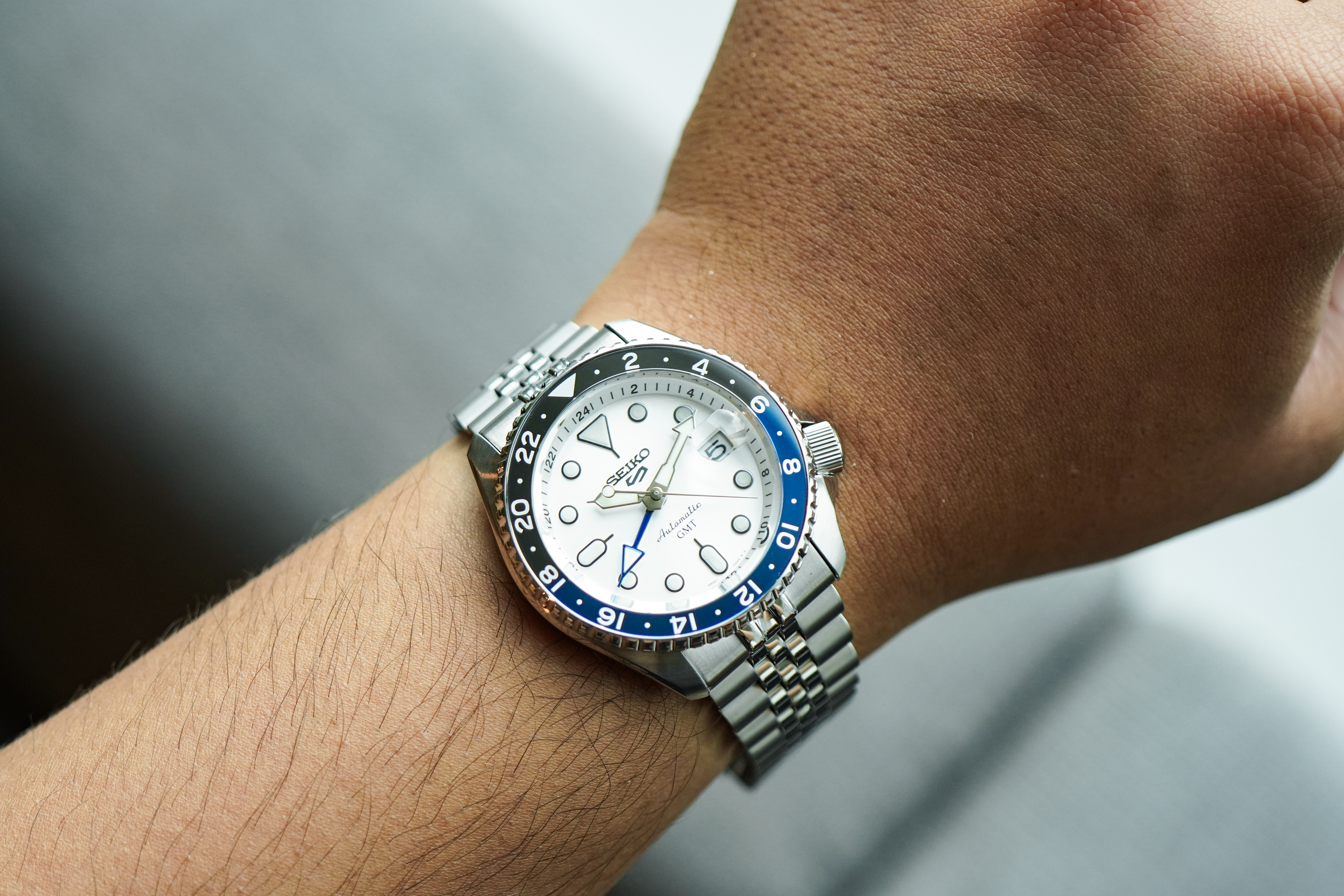 Seiko 5 Sports GMT SSK033K1 on wrist