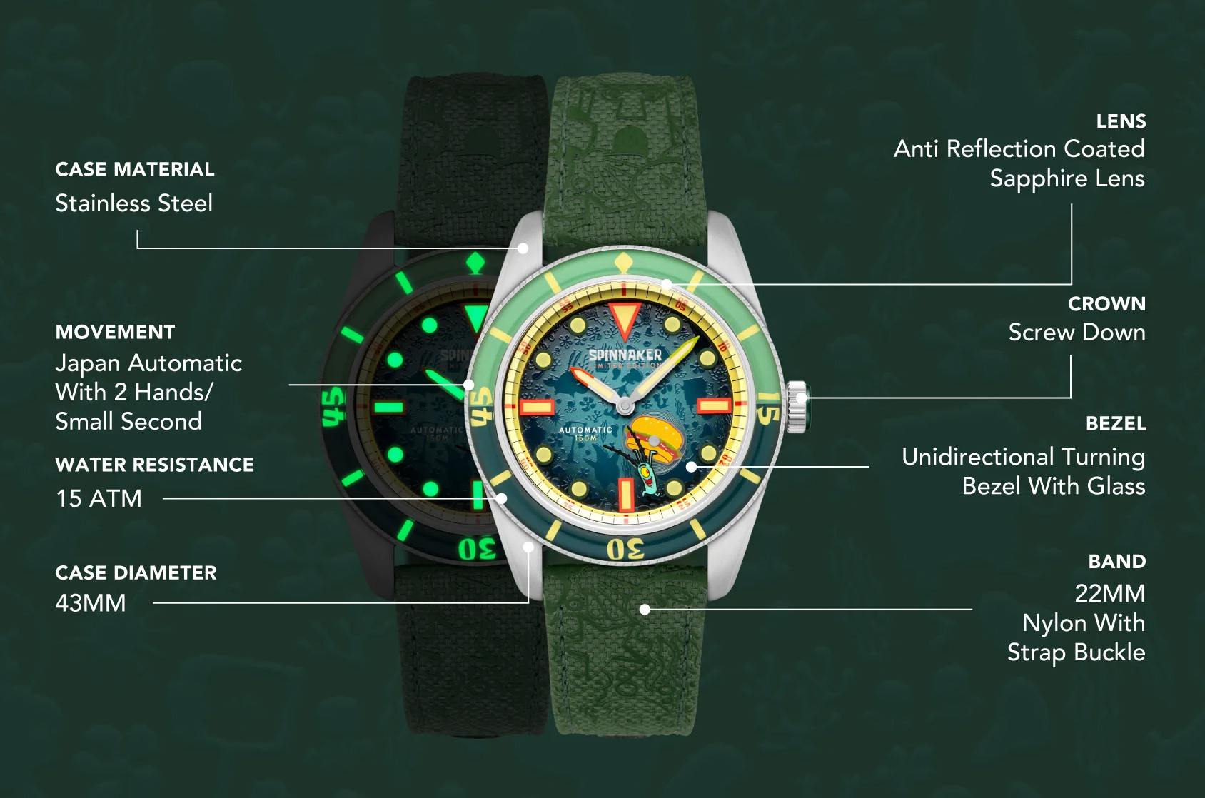 Dial Spinnaker Fleuss Automatic SpongeBob SquarePants Frenemies