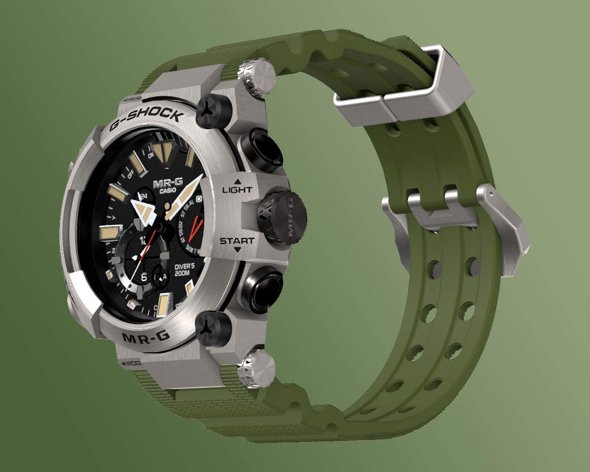 Tampilan jam tangan G-Shock Frogman MRG-BF1000RG-3A