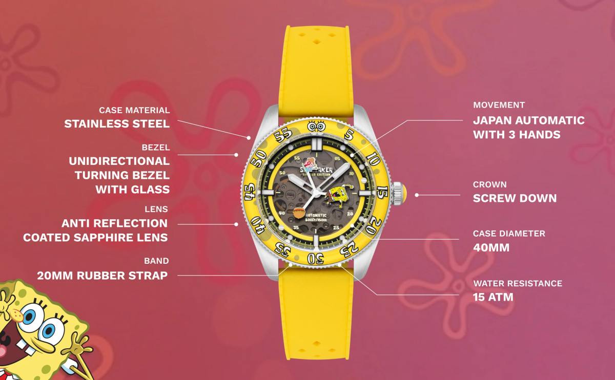 Spesifikasi Spinnaker x SpongeBob SquarePants Peek-A-Boo