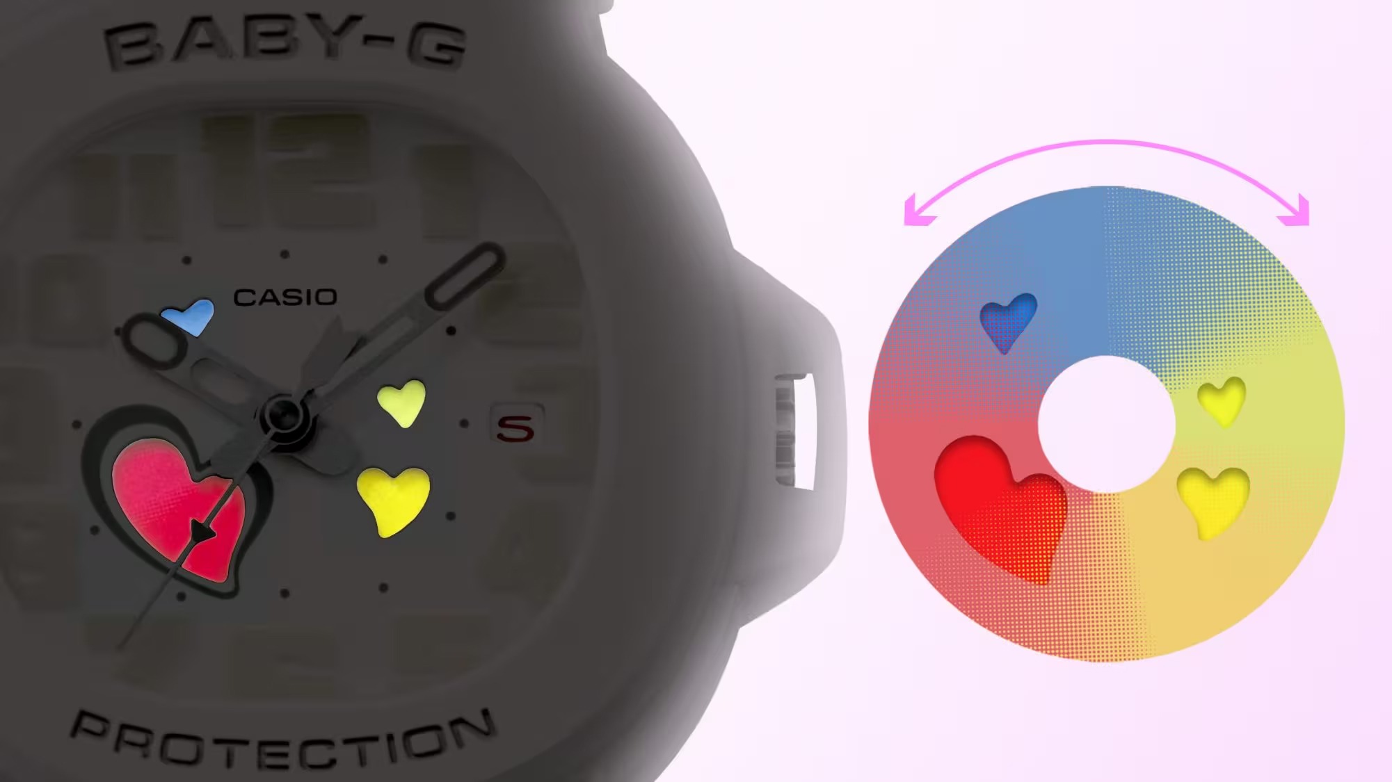Motif hati pada dial