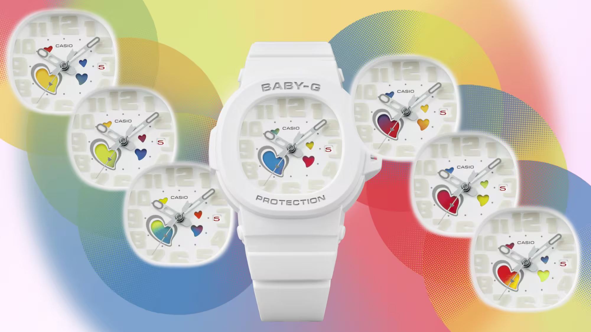 Gradasi warna hati pada dial
