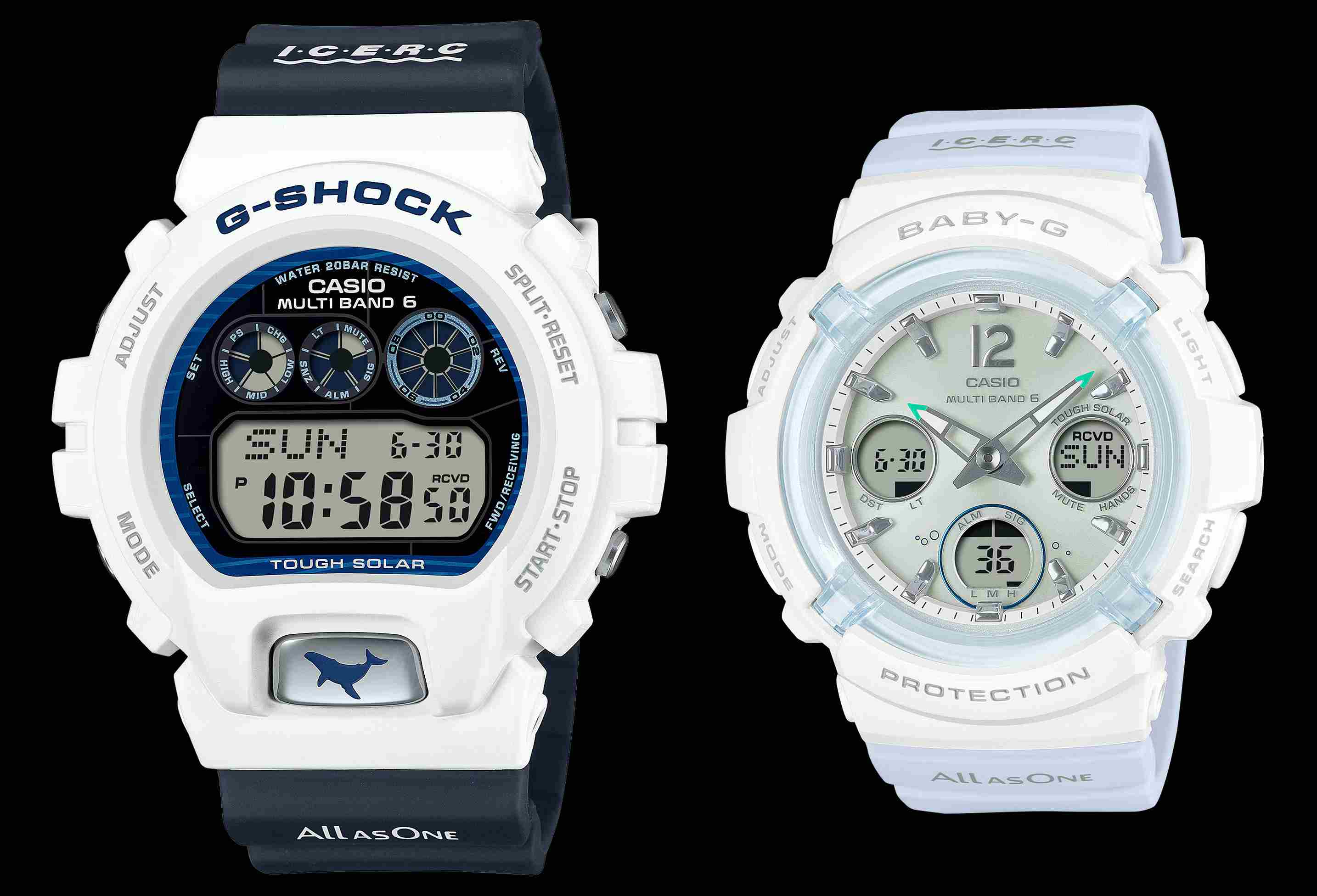Kedua jam tangan GW-6905K-7A dan BGA-2800K-7A