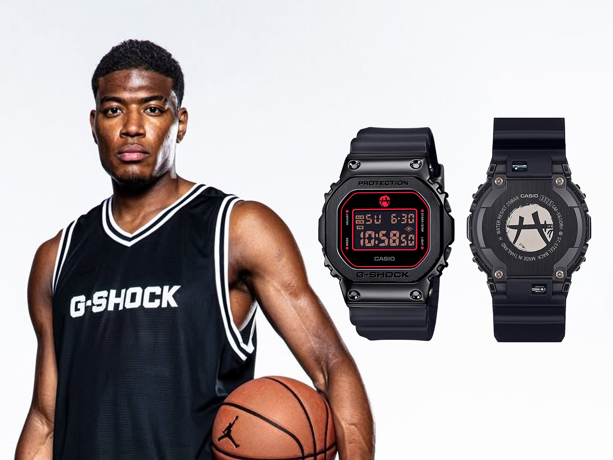 Casio G-Shock GM5600RH-1 Edizione Speciale Rui Hachimura - Orologio Digitale Nero Con Dettagli Rossi