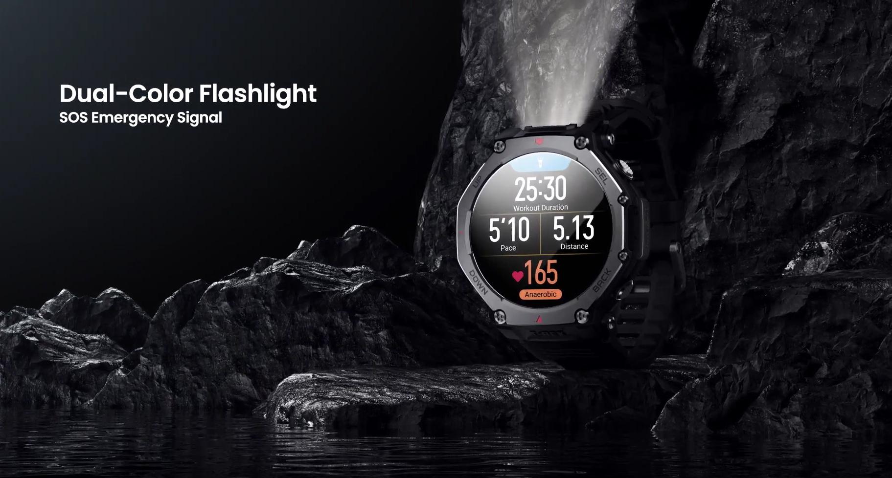 Senter pada Amazfit T-Rex 3 Pro Tactical Black 48 mm