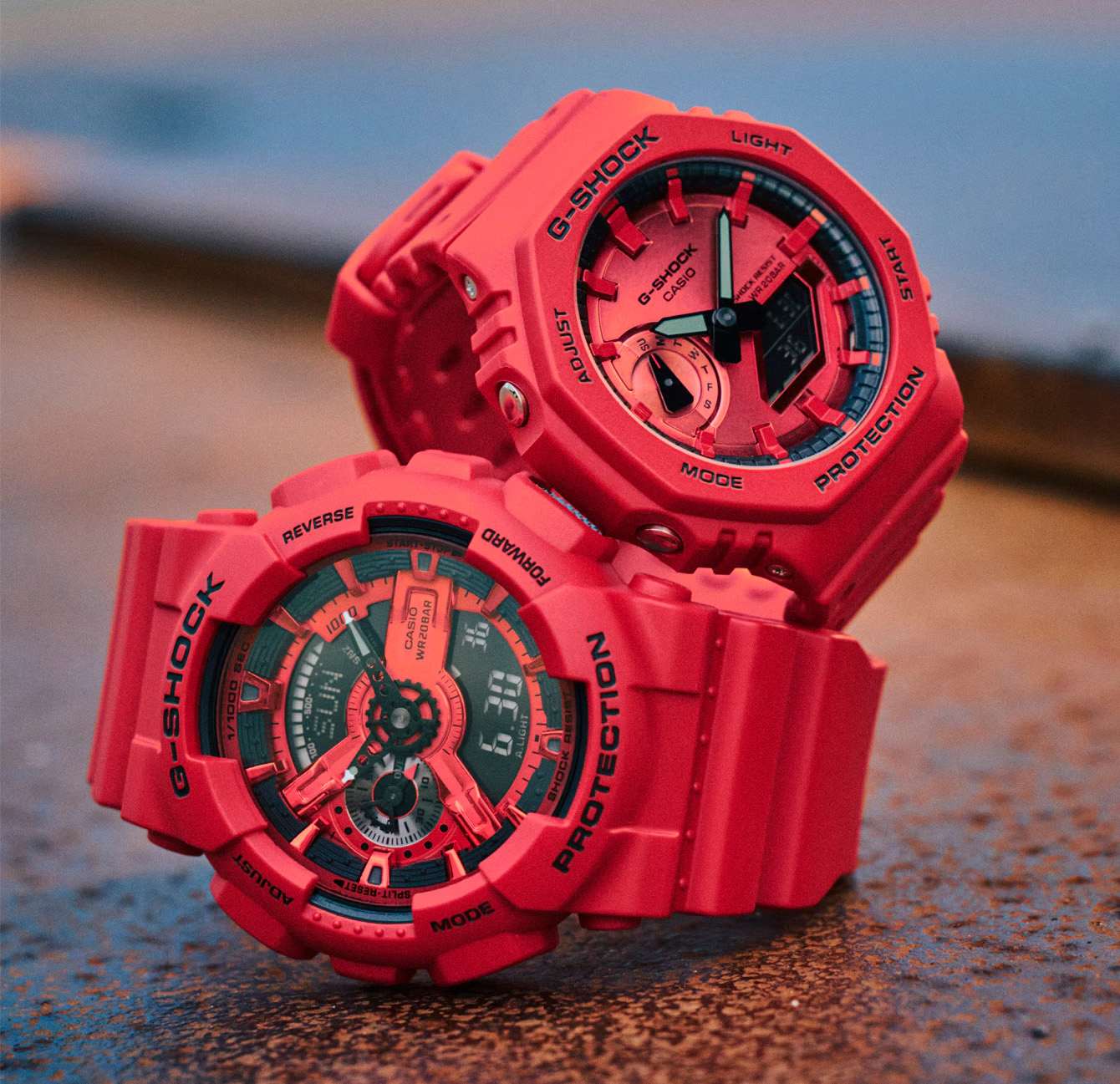 Desain Casio G-Shock GA-2100RRB-4A dan GA-110RRB-4A