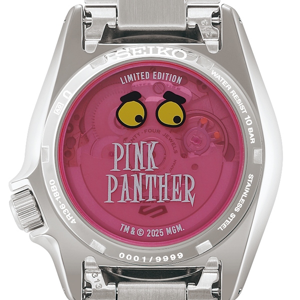 Caseback Seiko 5 Sports x Pink Panther⁣ SRPM07 Limited Edition